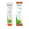 Front view of Himalaya Complete Care Simply Peppermint Toothpaste tube and box showcasing fluoride free formula on white background