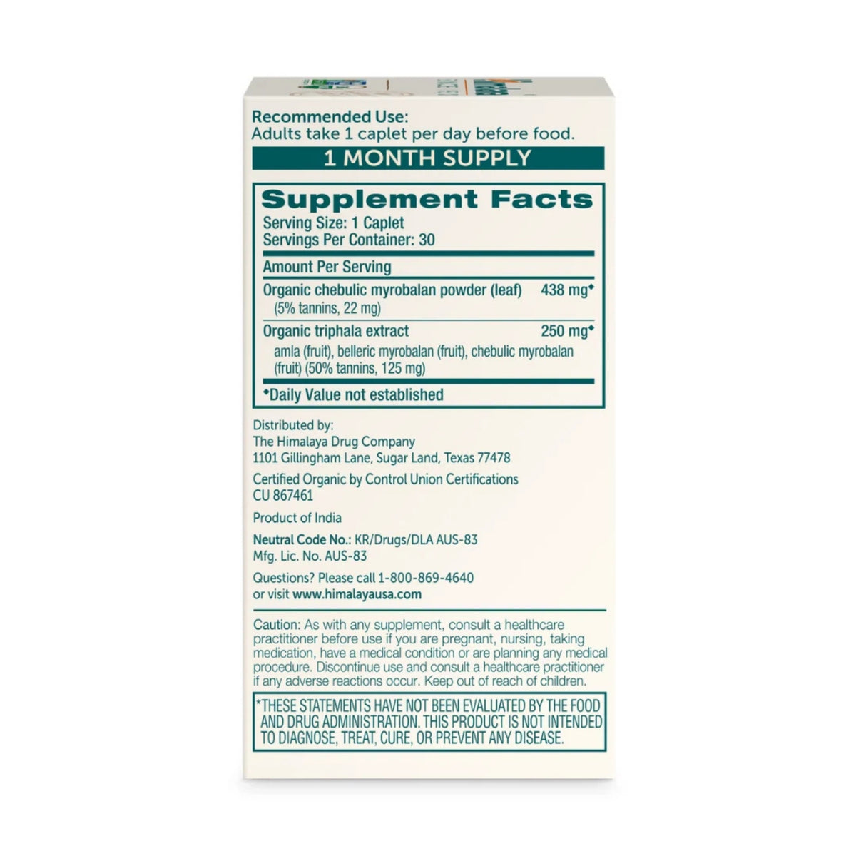 Alternate image of Himalaya Triphala (30 count)
