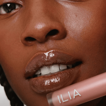 Alternate image of model wearing ILIA Porcelain Overglaze Hydrating Lip Gloss