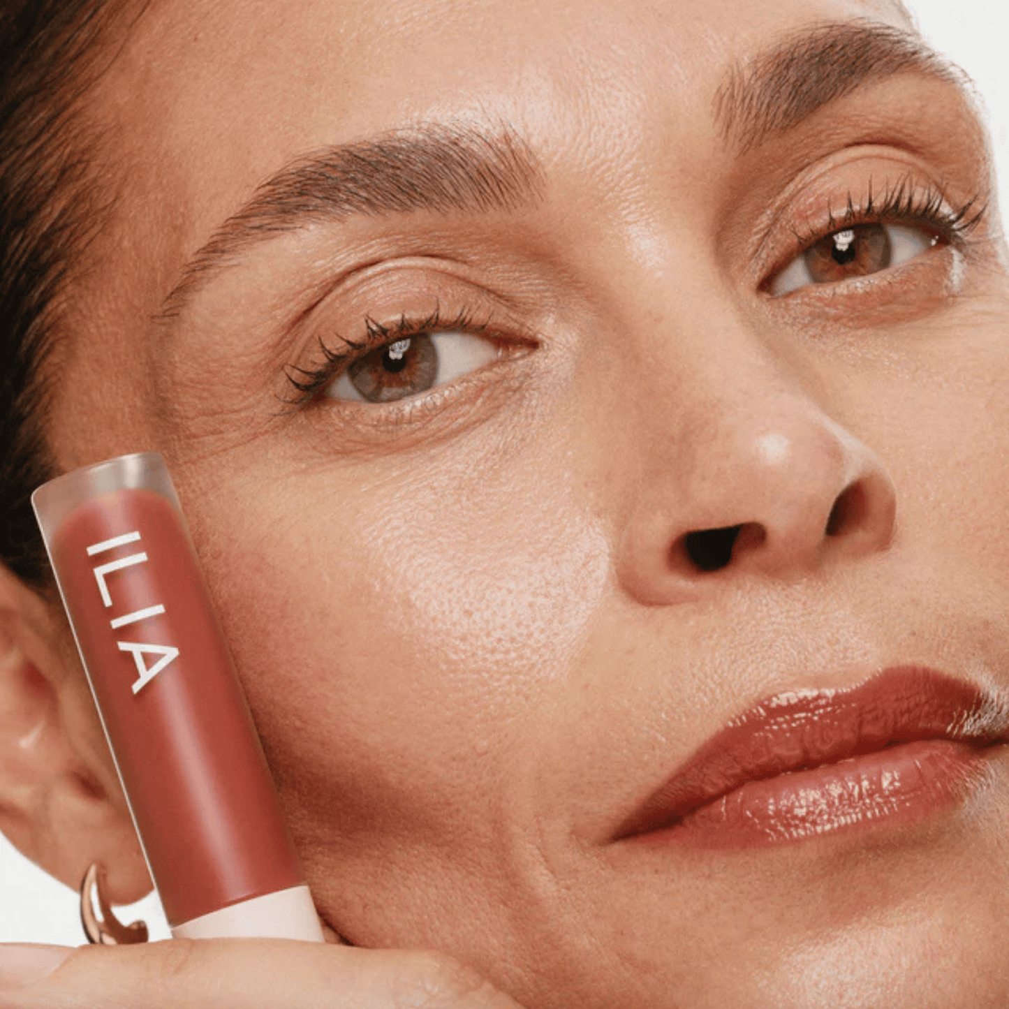Alternate image of model wearing ILIA Terra Overglaze Hydrating Lip Gloss