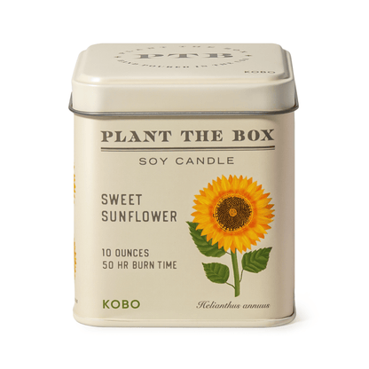 Primary image of KOBO Plant the Box Sweet Sunflower Tin Candle
