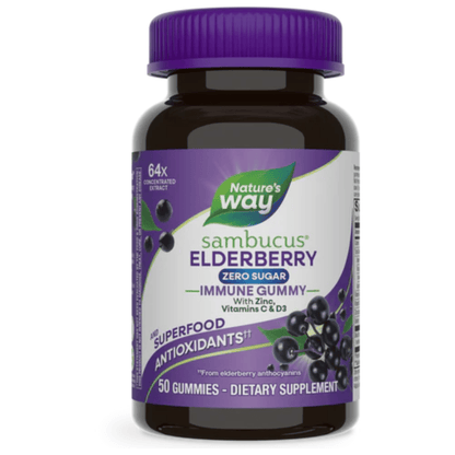 Primary image of Nature's Way Sambucus Zero Sugar Elderberry Gummies (50 ct)