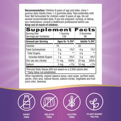 Alternate image of Nature's Way Zinc Gummies (120 ct)