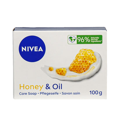 Primary Image of Honey & Oil Bar Soap, white and blue bar soap box
