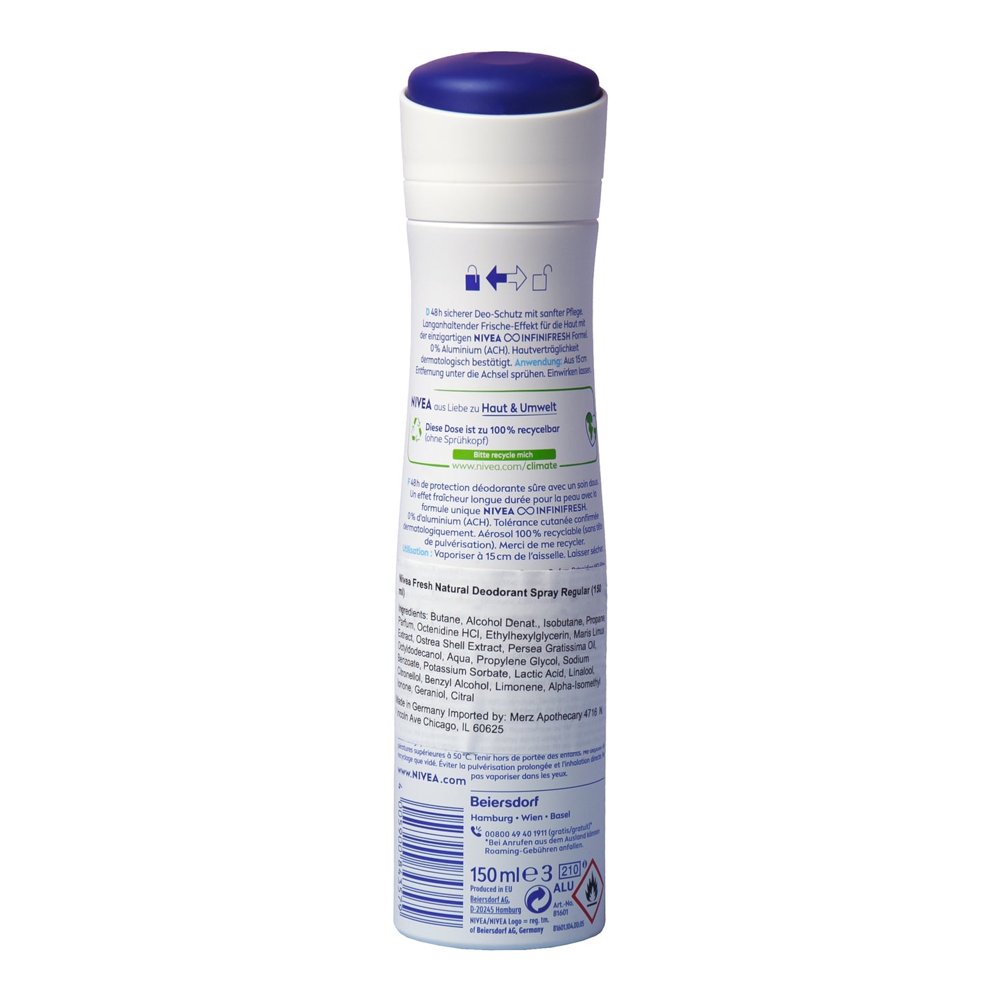Nivea Women's Spray Fresh Natural Deodorant (150 ml) #19333