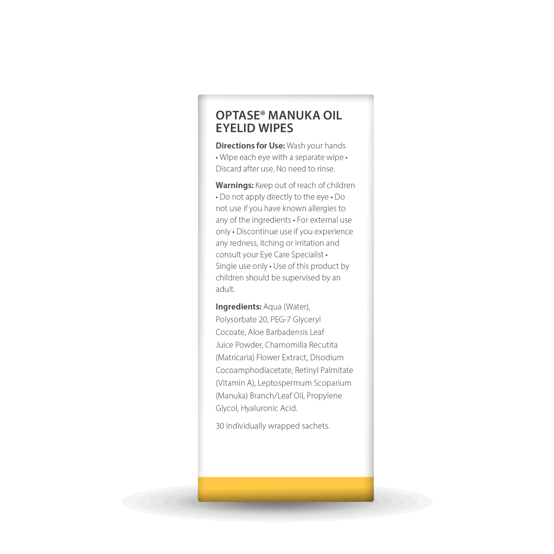 Alternate image of Optase Manuka Oil Eyelid Cleansing Wipes