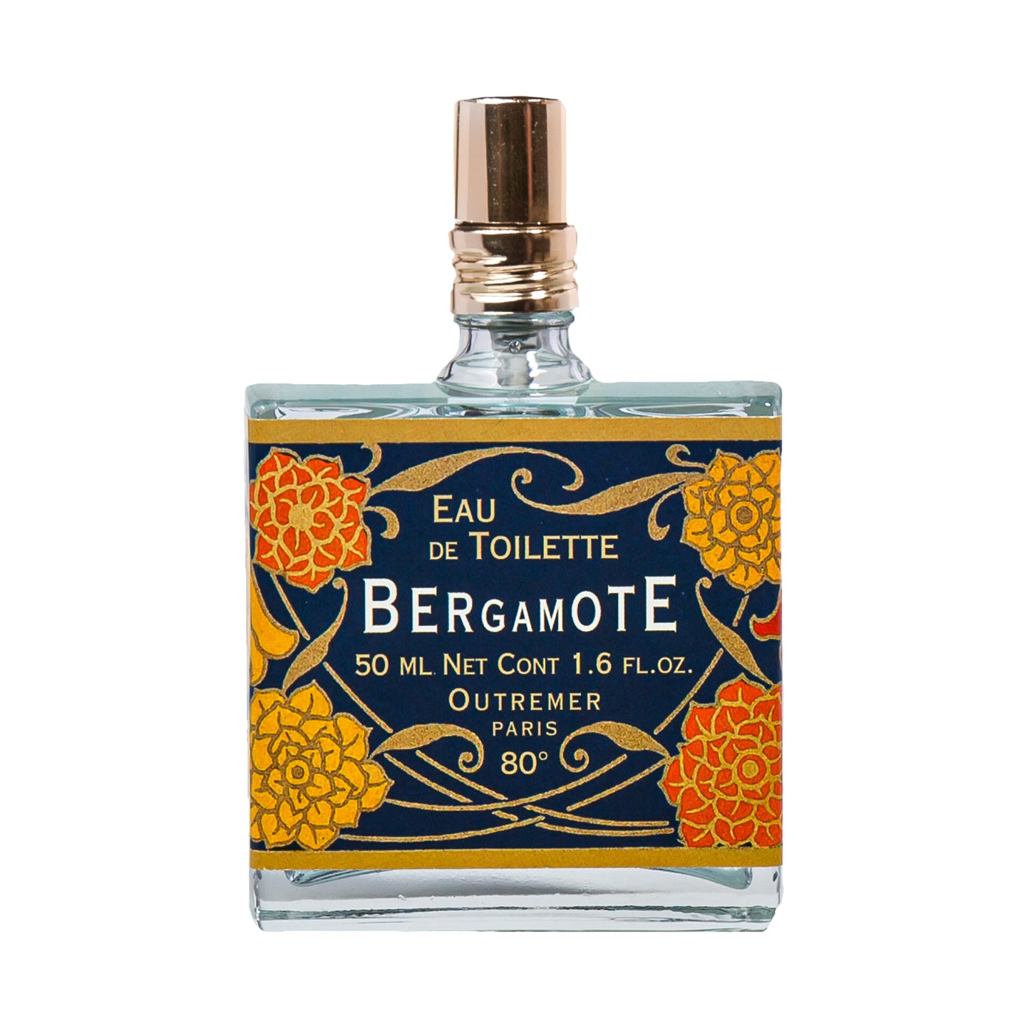 Primary Image of Bergamote Eau de Toilette, square perfume bottle with illustrated label