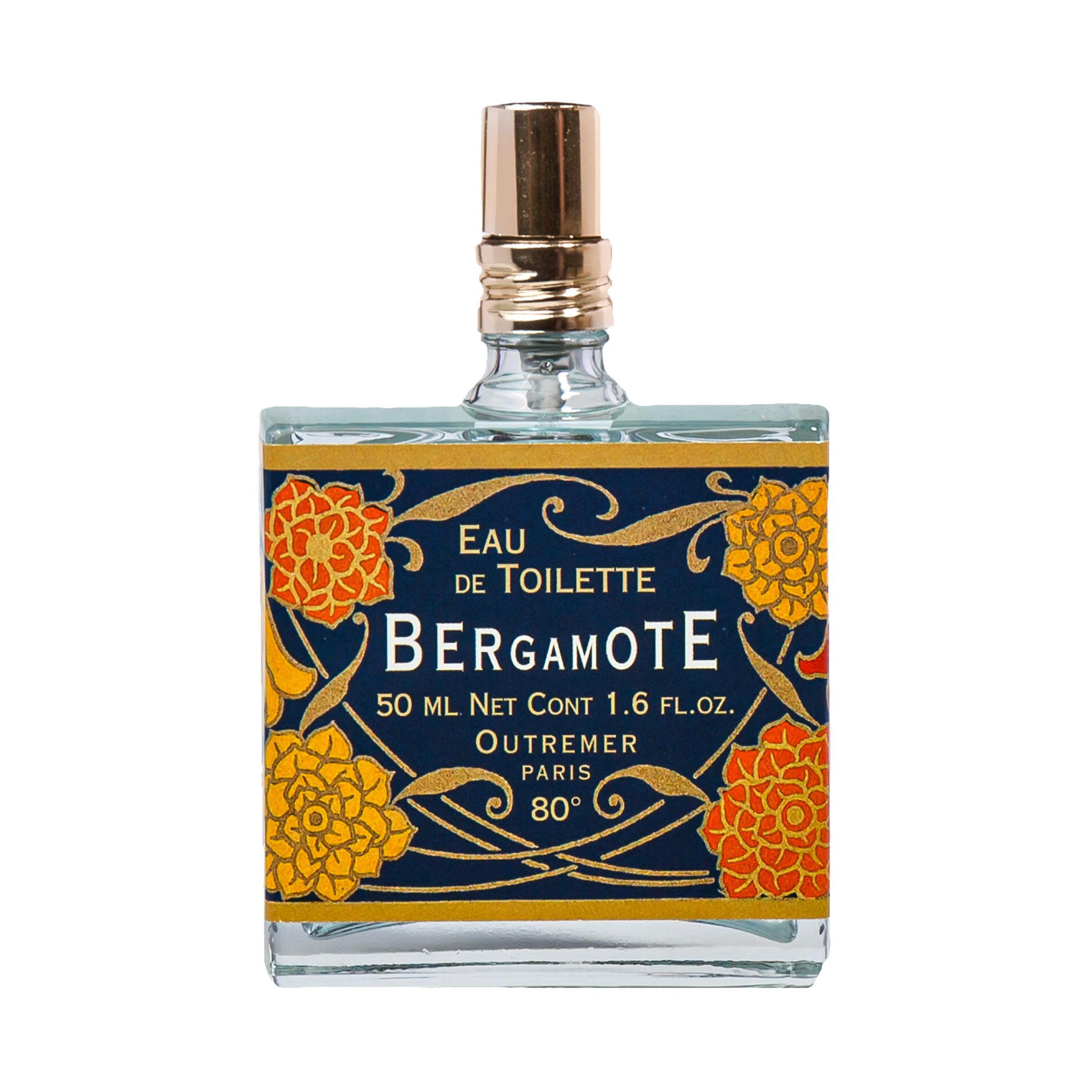 Primary Image of Bergamote Eau de Toilette, square perfume bottle with illustrated label