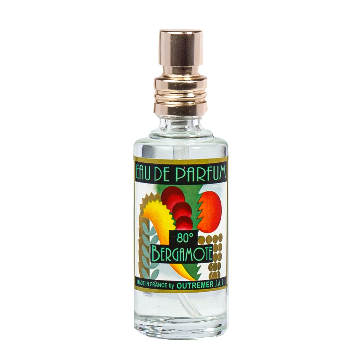 Primary Image of Bergamote 80 Degrees EDP (15 ml), small perfume bottle with illustrated label