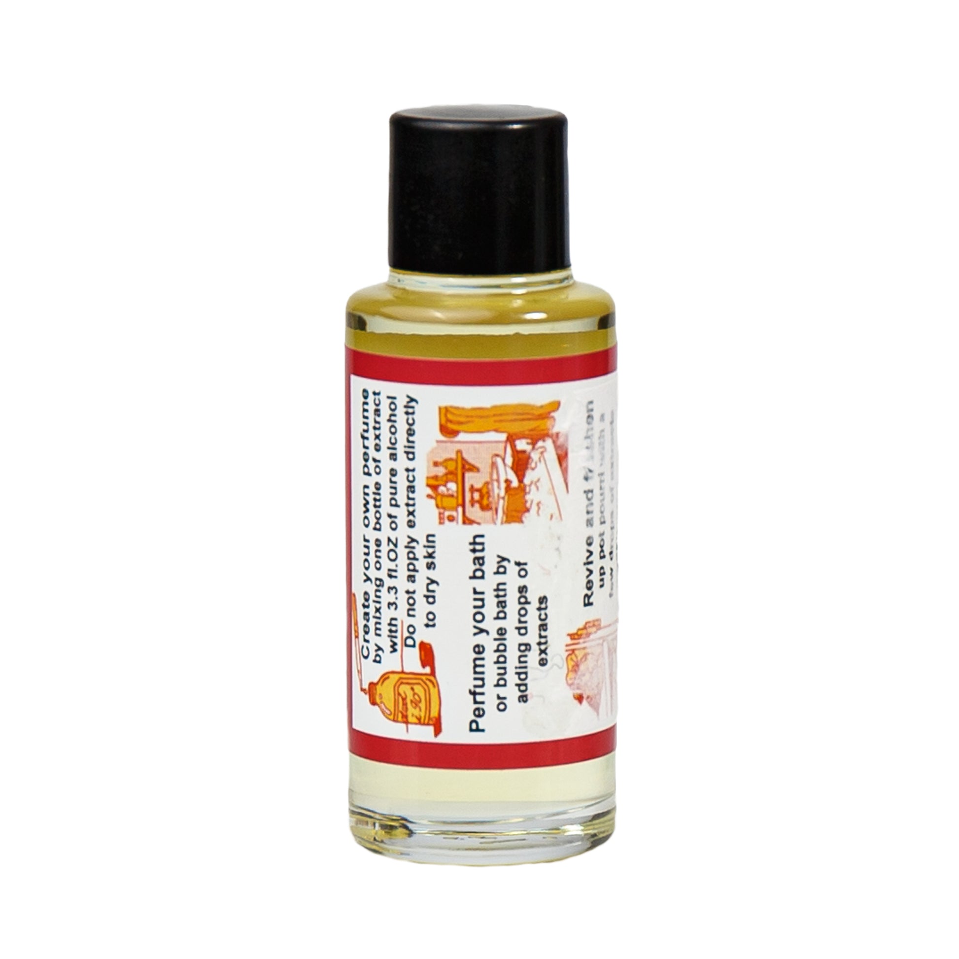 Alternate Image of Cassis Perfume Extract, small glass bottle featuring a label that talks about product uses.
