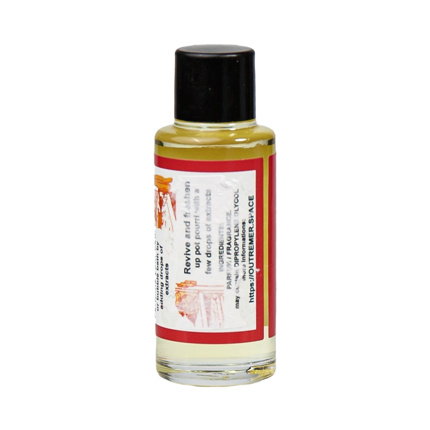 Alternate Image of Cassis Perfume Extract, small glass bottle featuring a label that talks about product details.