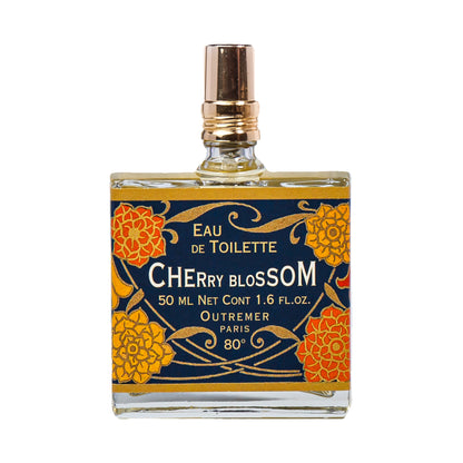 Primary Image of Cherry Blossom Eau de Toilette, square perfume bottle with illustrated label
