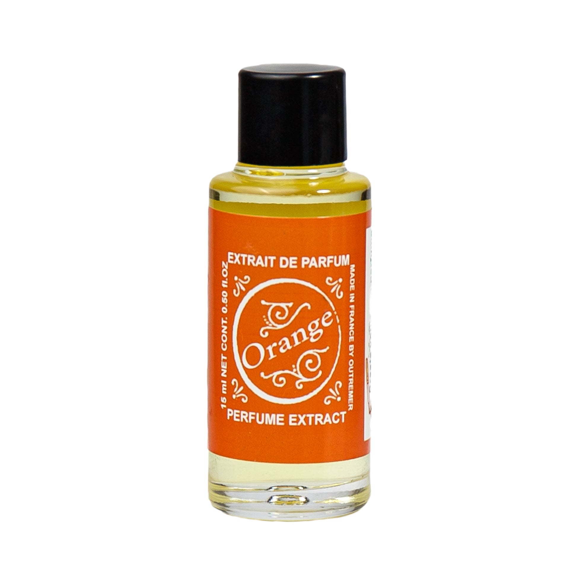 Primary Image of Orange Perfume Extract, a small glass bottle with a label that says orange perfume extract