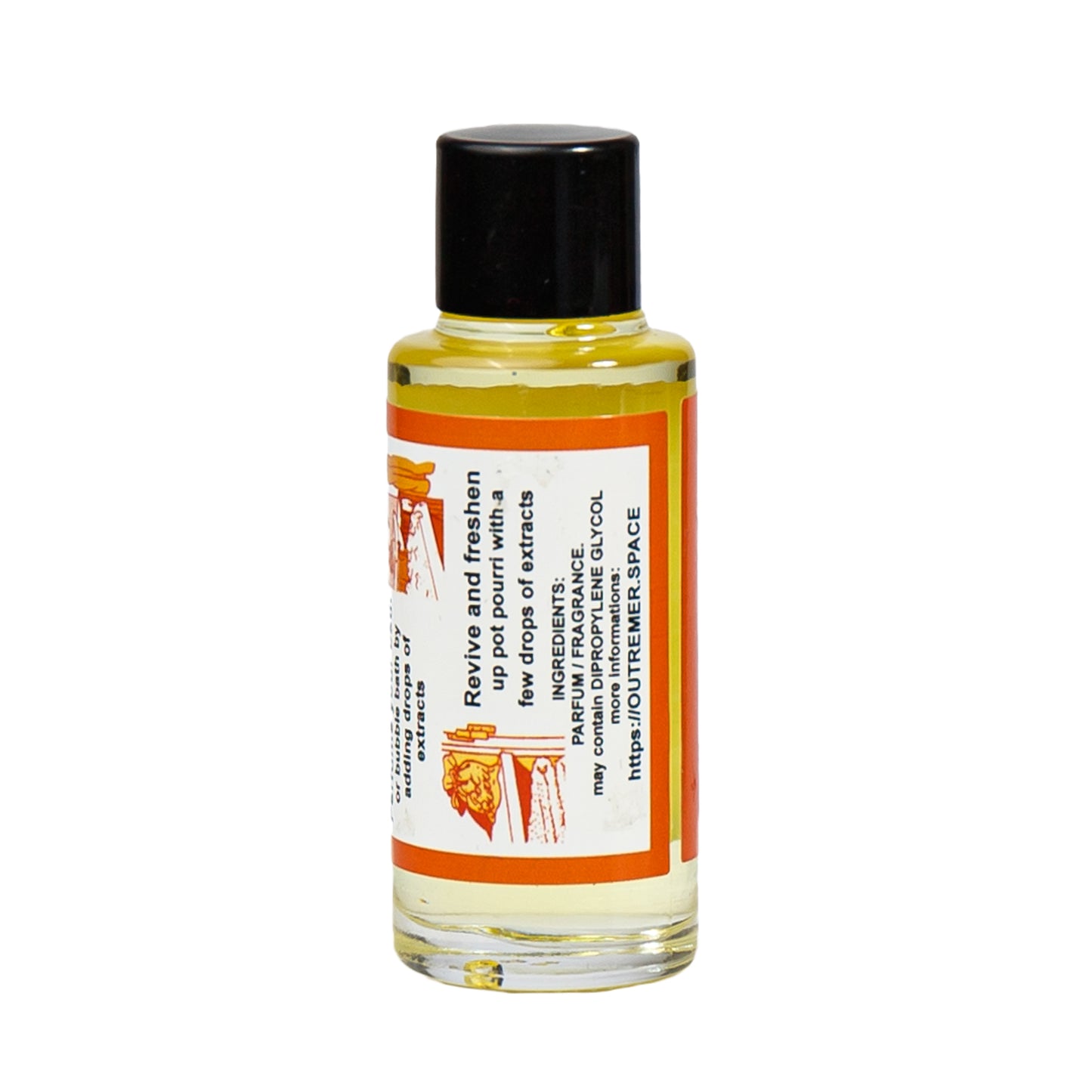 Alternate Image of Orange Perfume Extract, a small glass bottle with a label that says product details