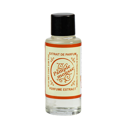 Primary Image of Pamplemousse Perfume Extract, A small glass bottle with an art deco label saying Pamplemousse Perfume Extract