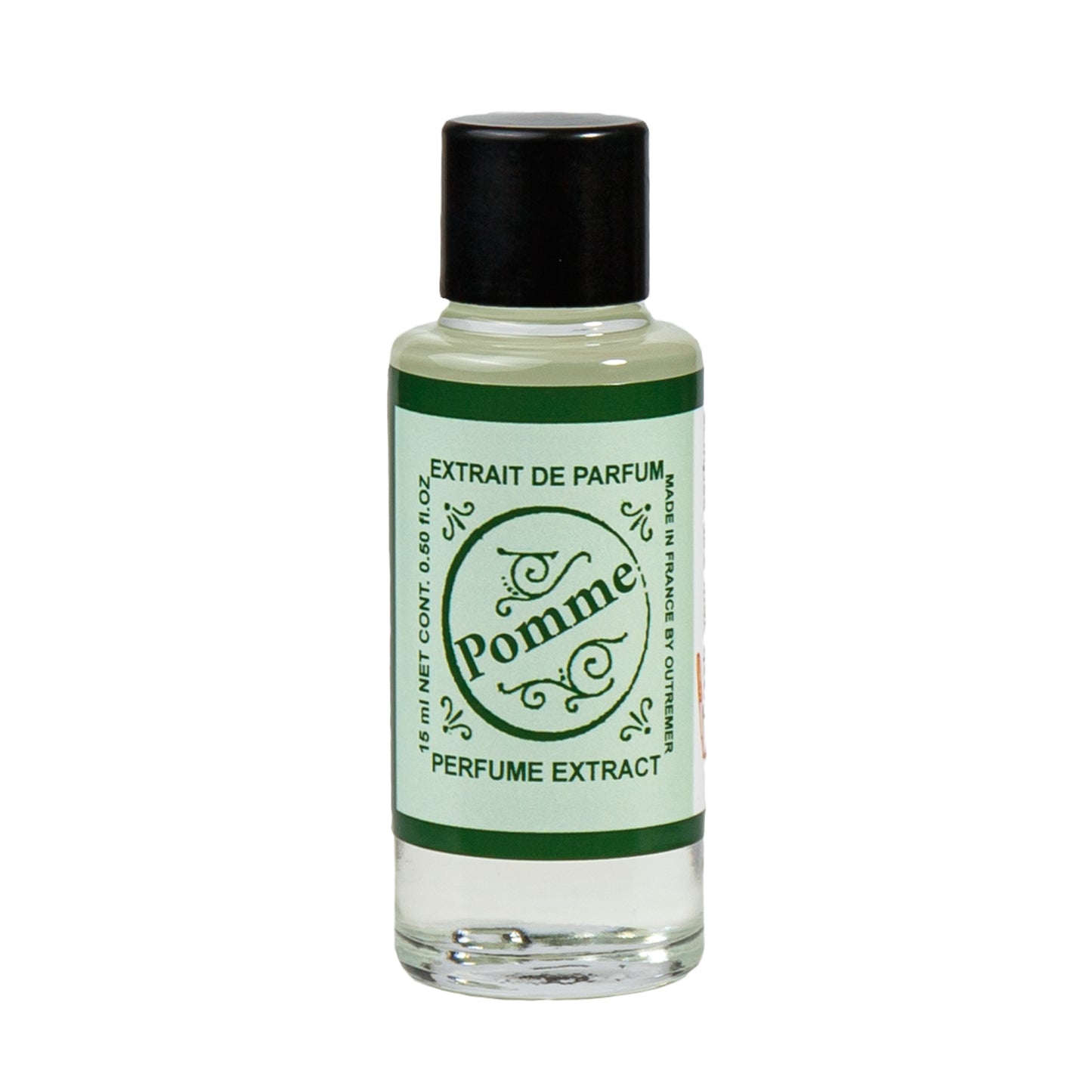 Primary Image of Pomme Perfume Extract, A small glass bottle with an art deco label saying Pomme Perfume Extract