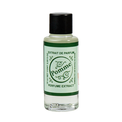 Primary Image of Pomme Perfume Extract, A small glass bottle with an art deco label saying Pomme Perfume Extract