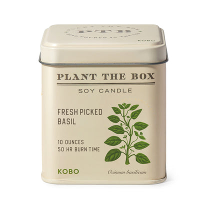 Primary image of KOBO Plant the Box Fresh Picked Basil Tin Candle