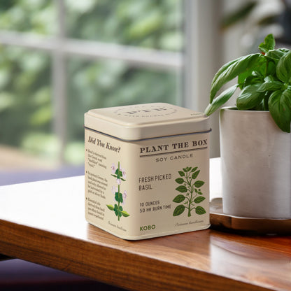Alternate image of KOBO Plant the Box Fresh Picked Basil Tin Candle