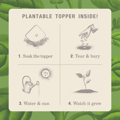 Alternate image of KOBO Plant the Box Fresh Picked Basil Tin Candle plantable topper instructions 