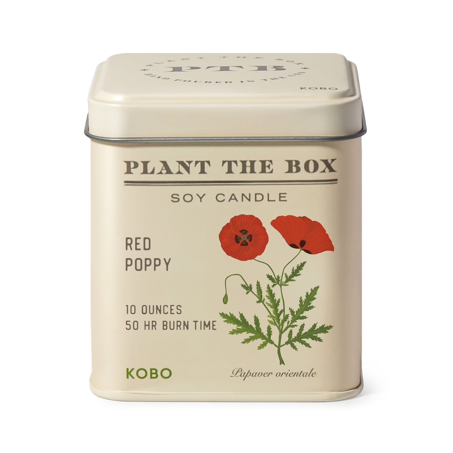 Primary image of KOBO Plant the Box Red Poppy Tin Candle