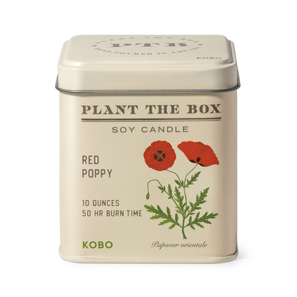 Primary image of KOBO Plant the Box Red Poppy Tin Candle