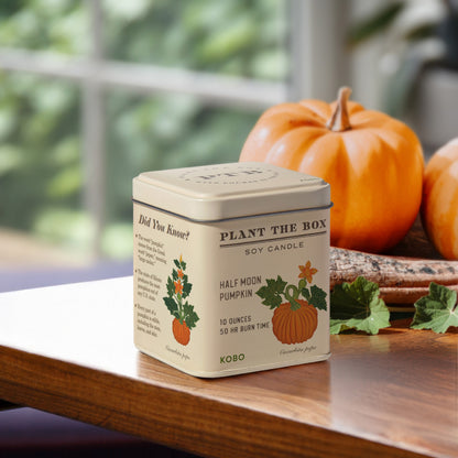 Alternate image of KOBO Plant the Box Half Moon Pumpkin Tin Candle