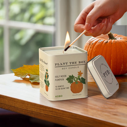 Alternate image of KOBO Plant the Box Half Moon Pumpkin Tin Candle