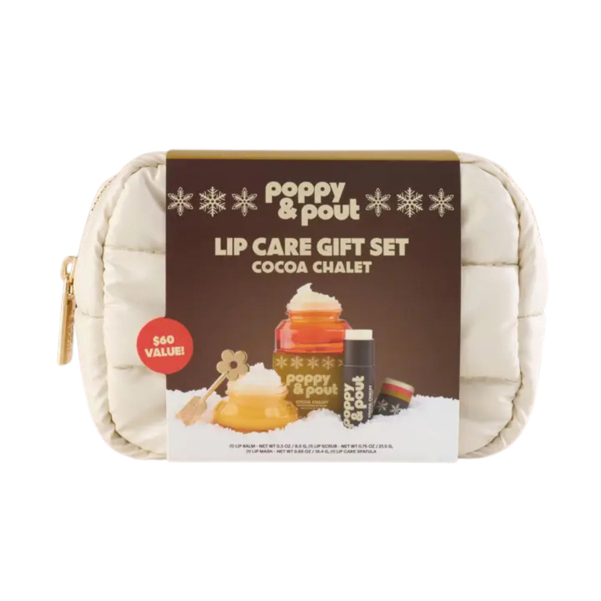 Primary image of Poppy & Pout Cocoa Chalet Puffer Bag Gift Set