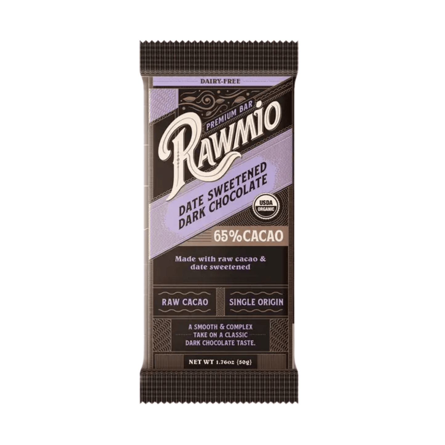 Primary Image Rawmio Premium 65% Date Sweetened Dark Chocolate Bar 