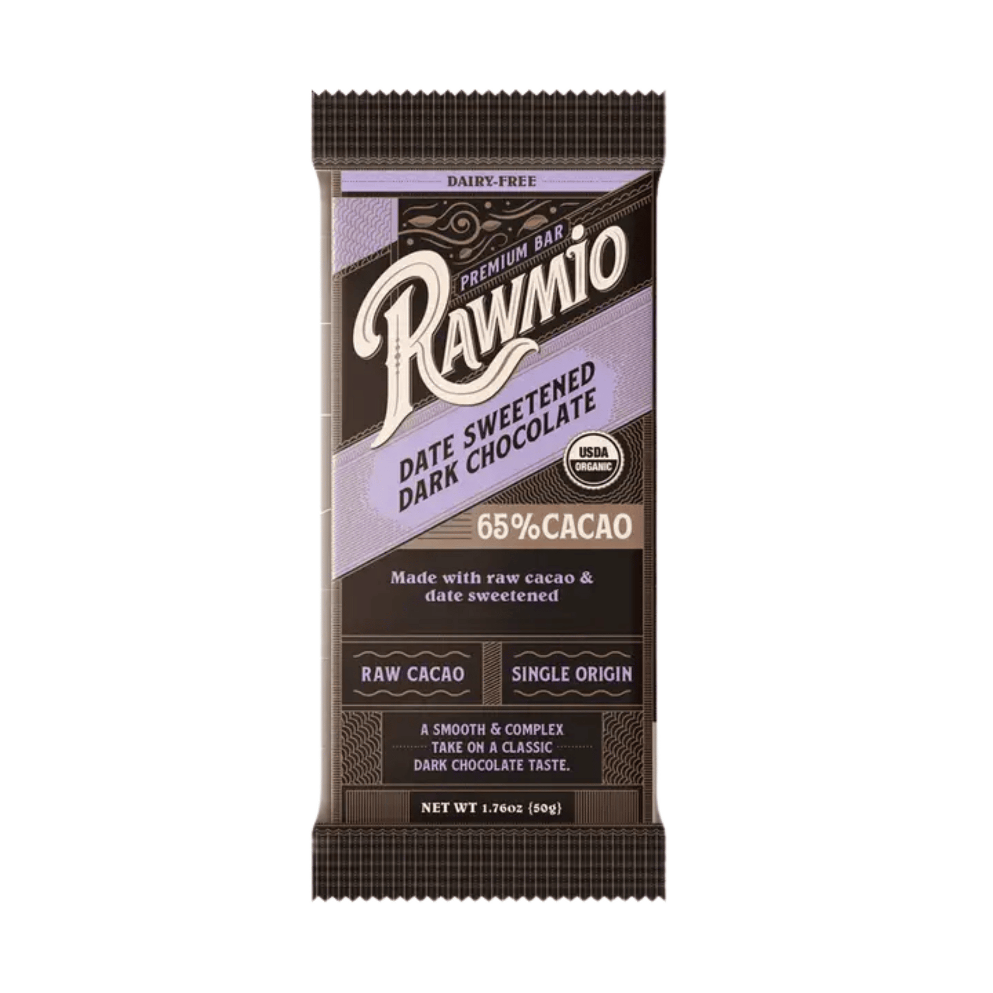 Primary Image Rawmio Premium 65% Date Sweetened Dark Chocolate Bar 
