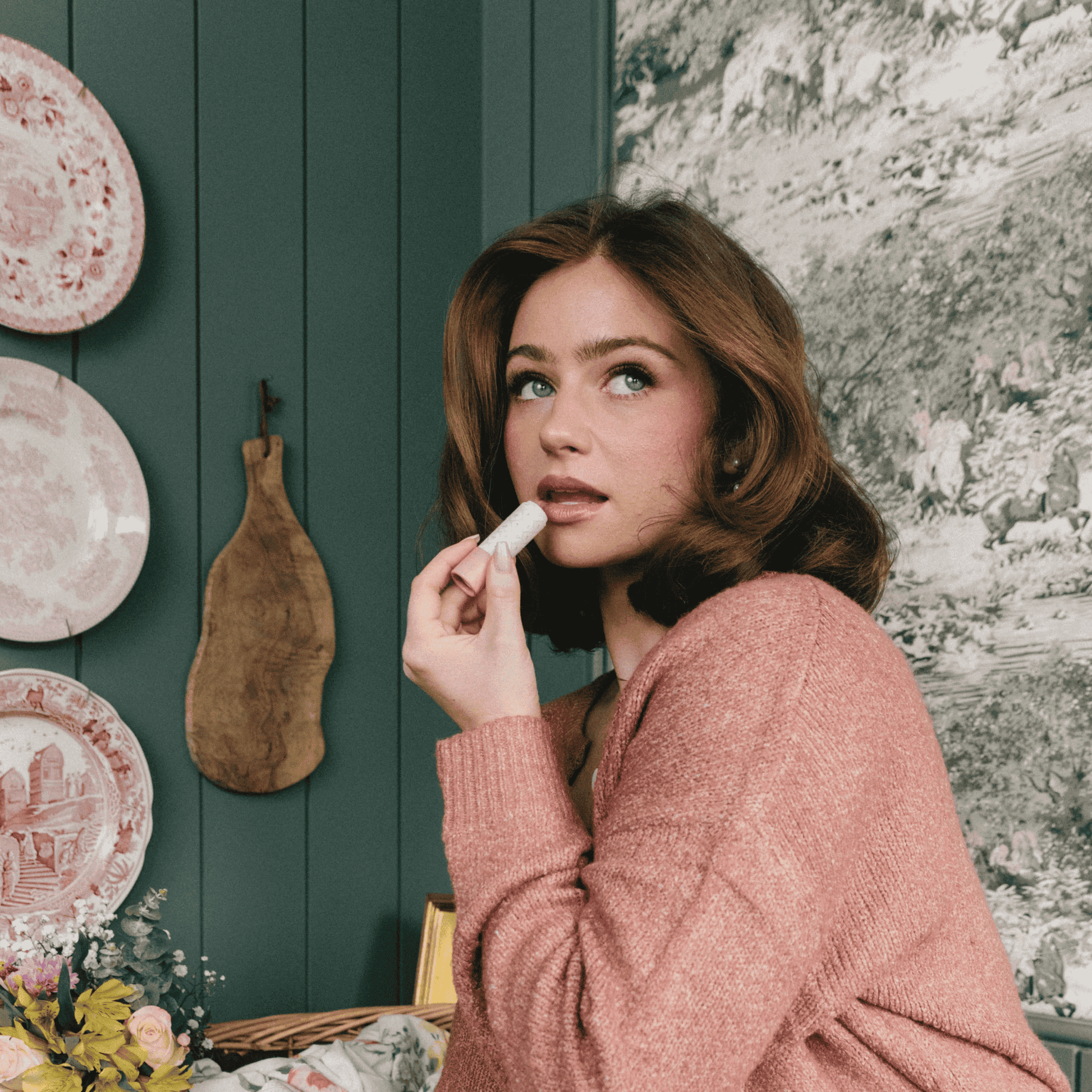 Model image of Poppy & Pout Rose Jam Tart Cottage Collection Lip Balm