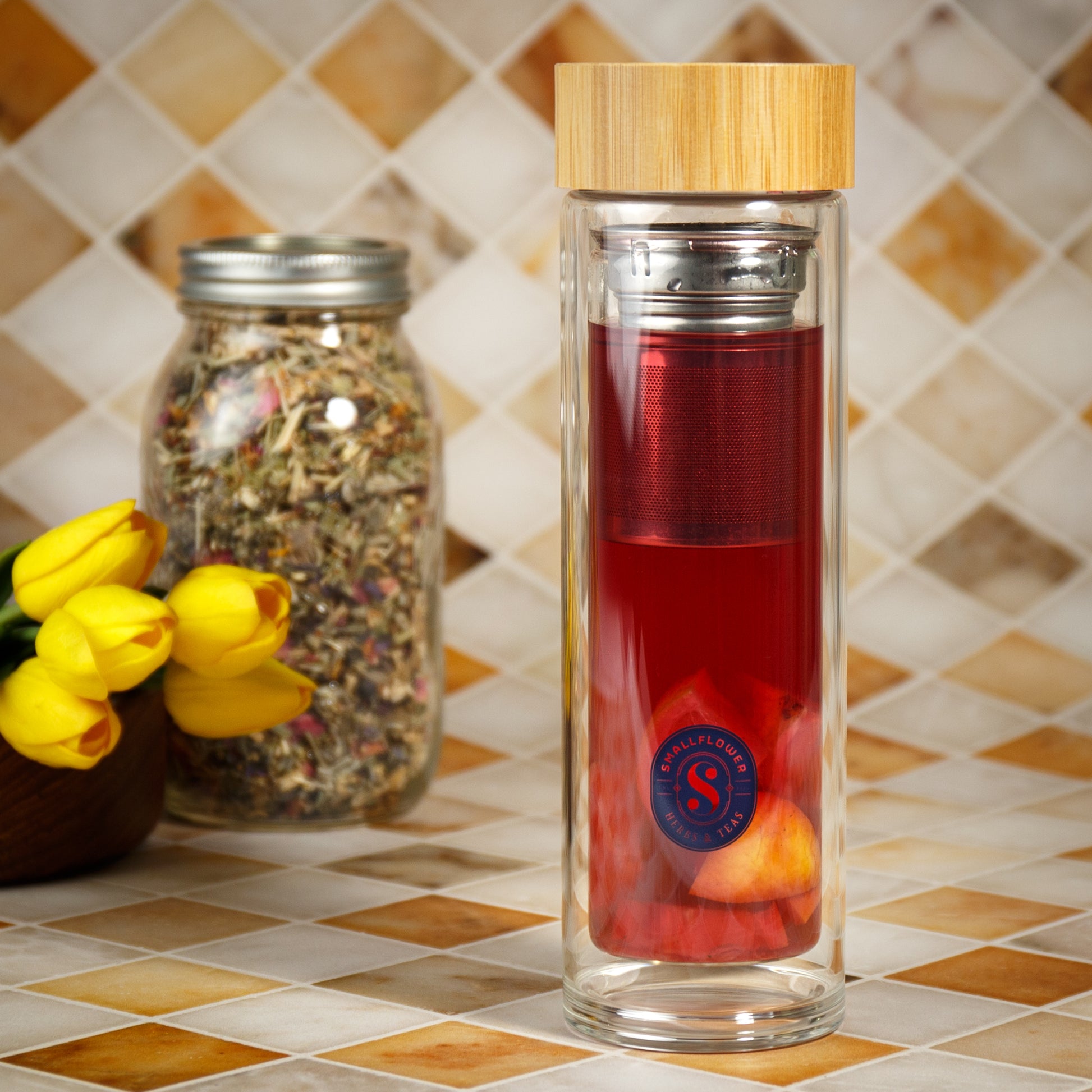 Alternate Image of Double Wall Glass Bottle