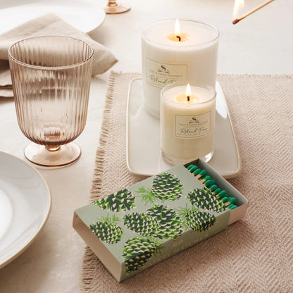Alternate image of Soap & Paper Factory Roland Pine 9.5 oz Glass Candle & Matchbox Duo