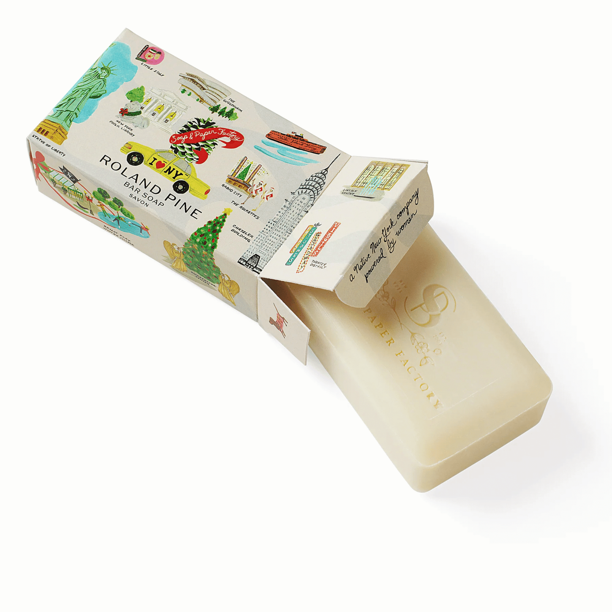 Primary image ofSoap & Paper Factory Holiday in New York Roland Pine Shea Butter Boxed Soap Bar (5 oz)