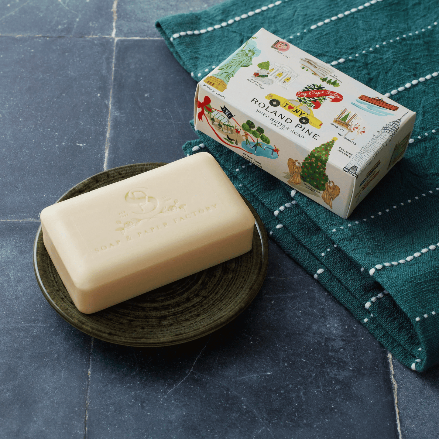 Alternate image of Soap & Paper Factory Holiday in New York Roland Pine Shea Butter Boxed Soap Bar (5 oz)