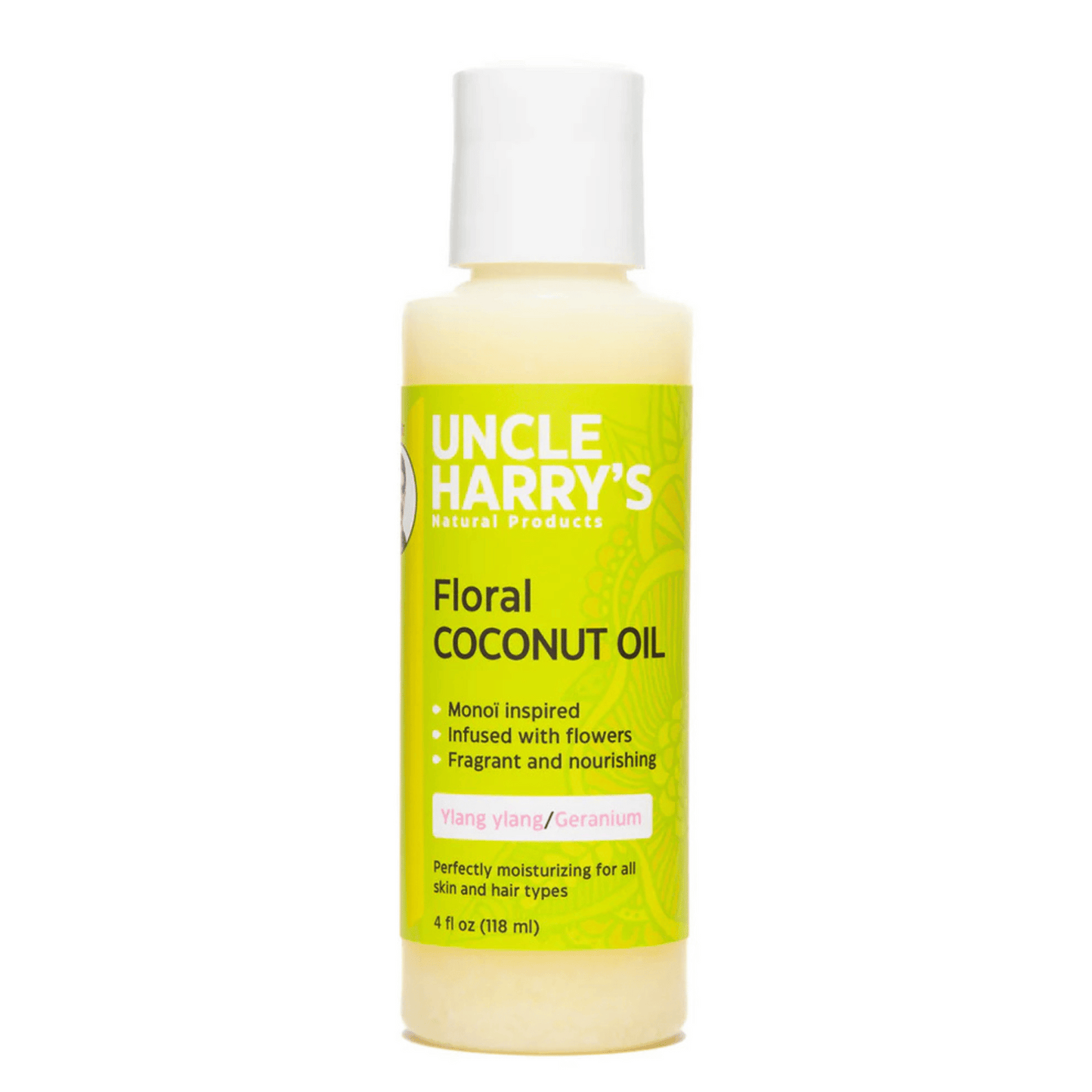 Primary image of Uncle Harry's Natural Products Ylang Ylang Geranium Floral Coconut Oil (4 fl oz)