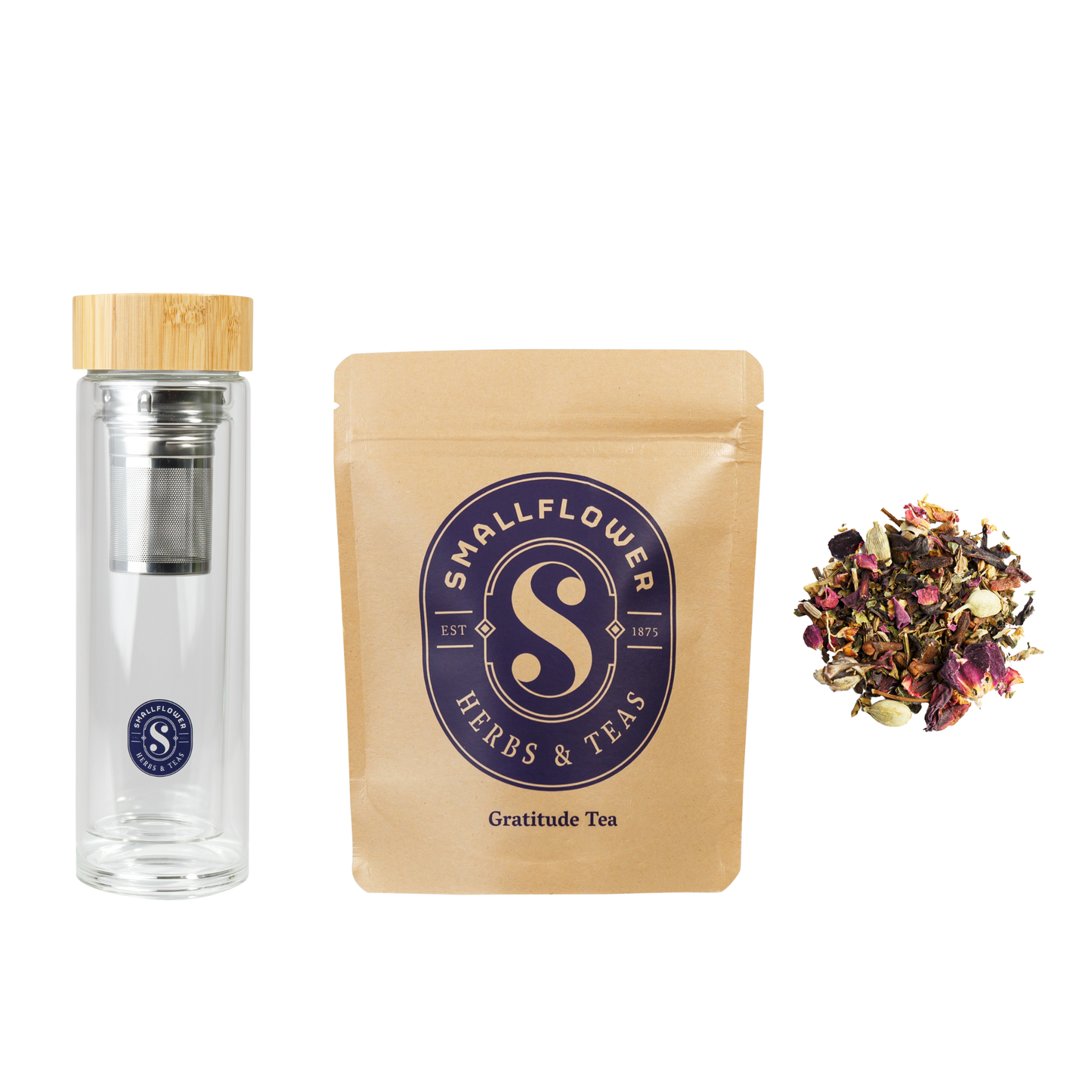 Primary Image of Gratitude Tea and Glass Tumbler Gift Set