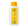 Front view of Weleda Calendula Baby Oil showcasing its yellow cap and calendula label with a white background