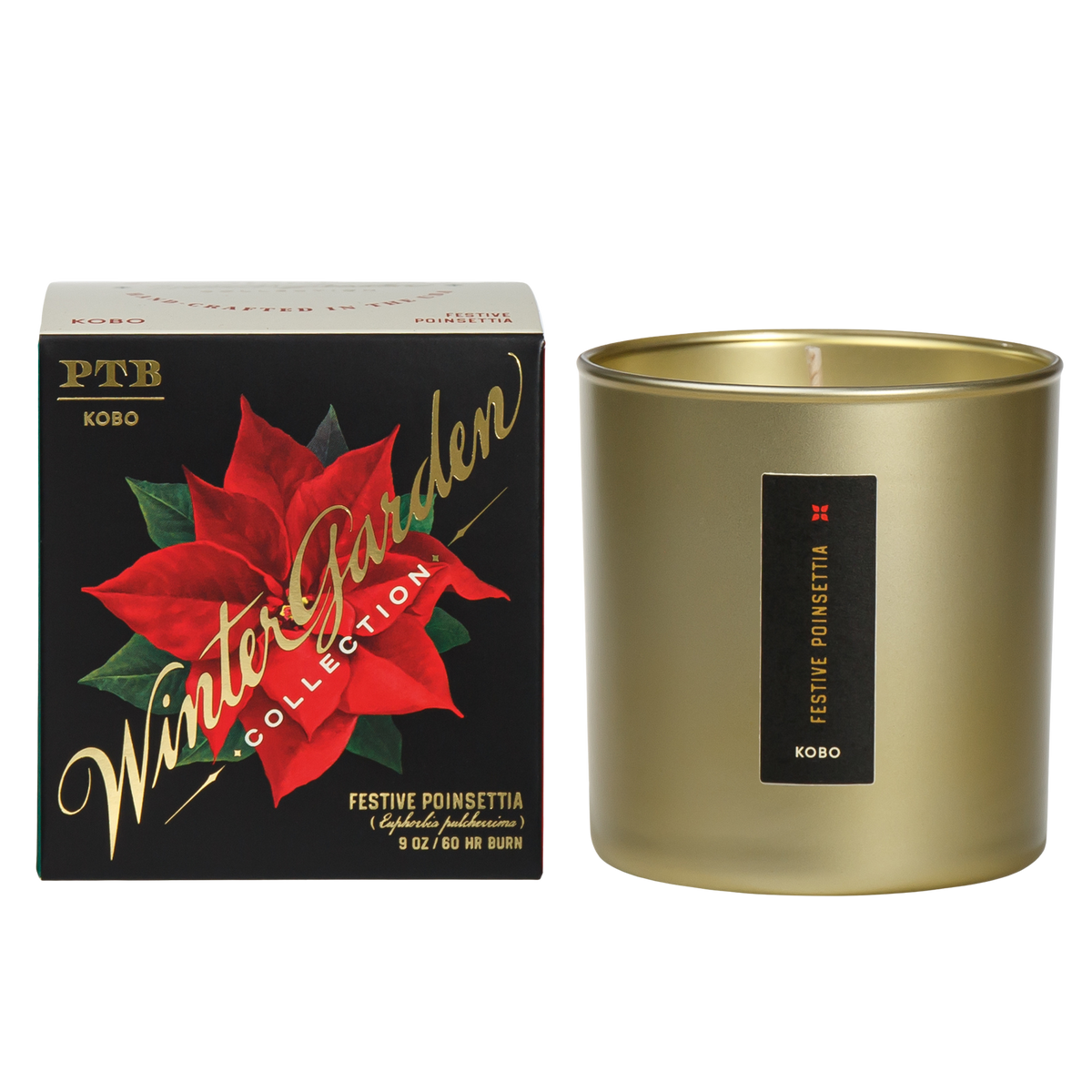 Primary image of KOBO Plant the Box Winter Garden Festive Poinsetta Candle