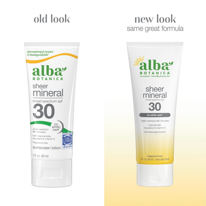Alternate Image of Sheer Mineral Sunscreen SPF30, old and new tube comparison