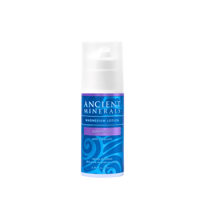 Primary Image of Goodnight Magnesium Lotion with Melatonin, pump lotion bottle with blue label