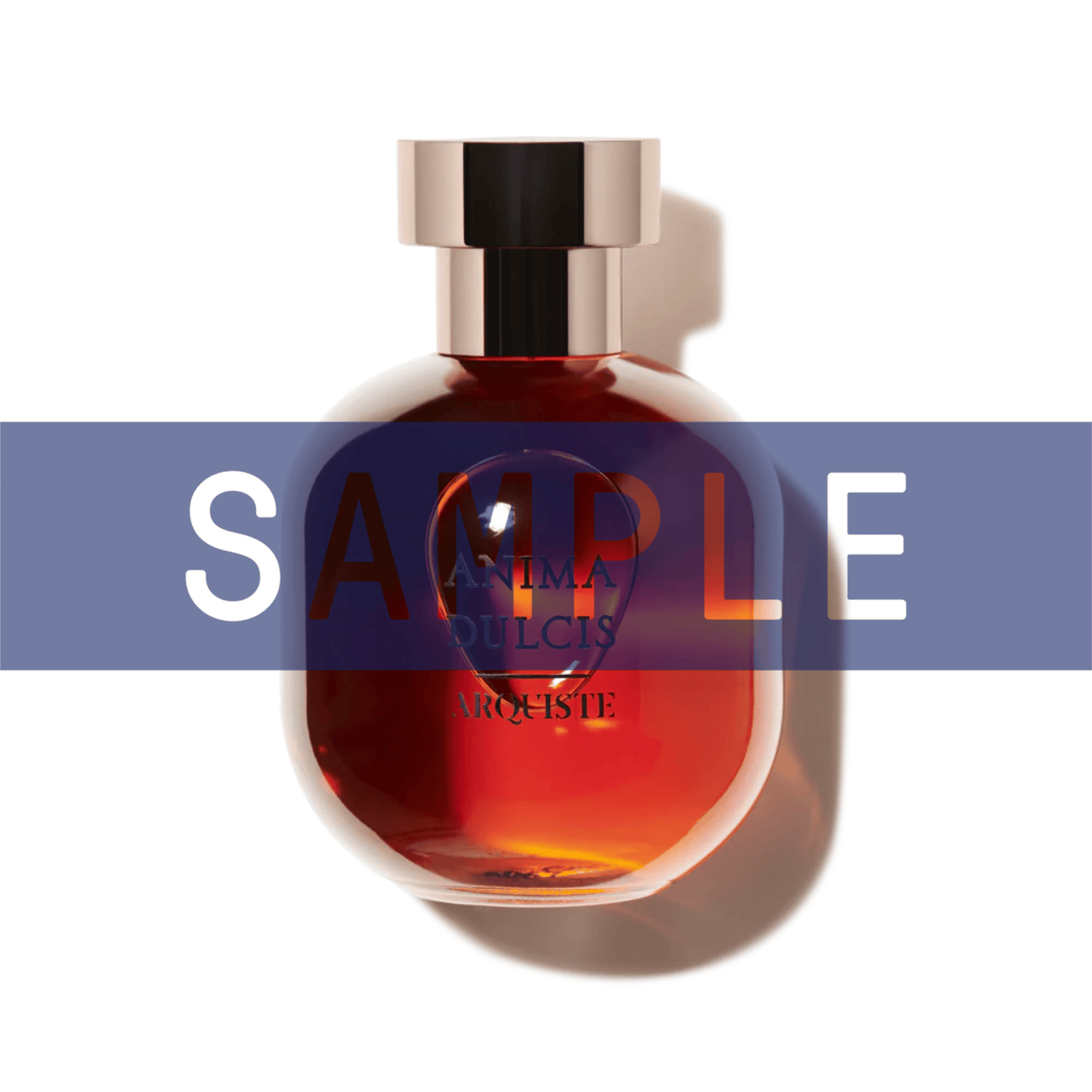 Primary Image of Sample - Anima Dulcis EDP, perfume bottle with gold cap and sample written over it
