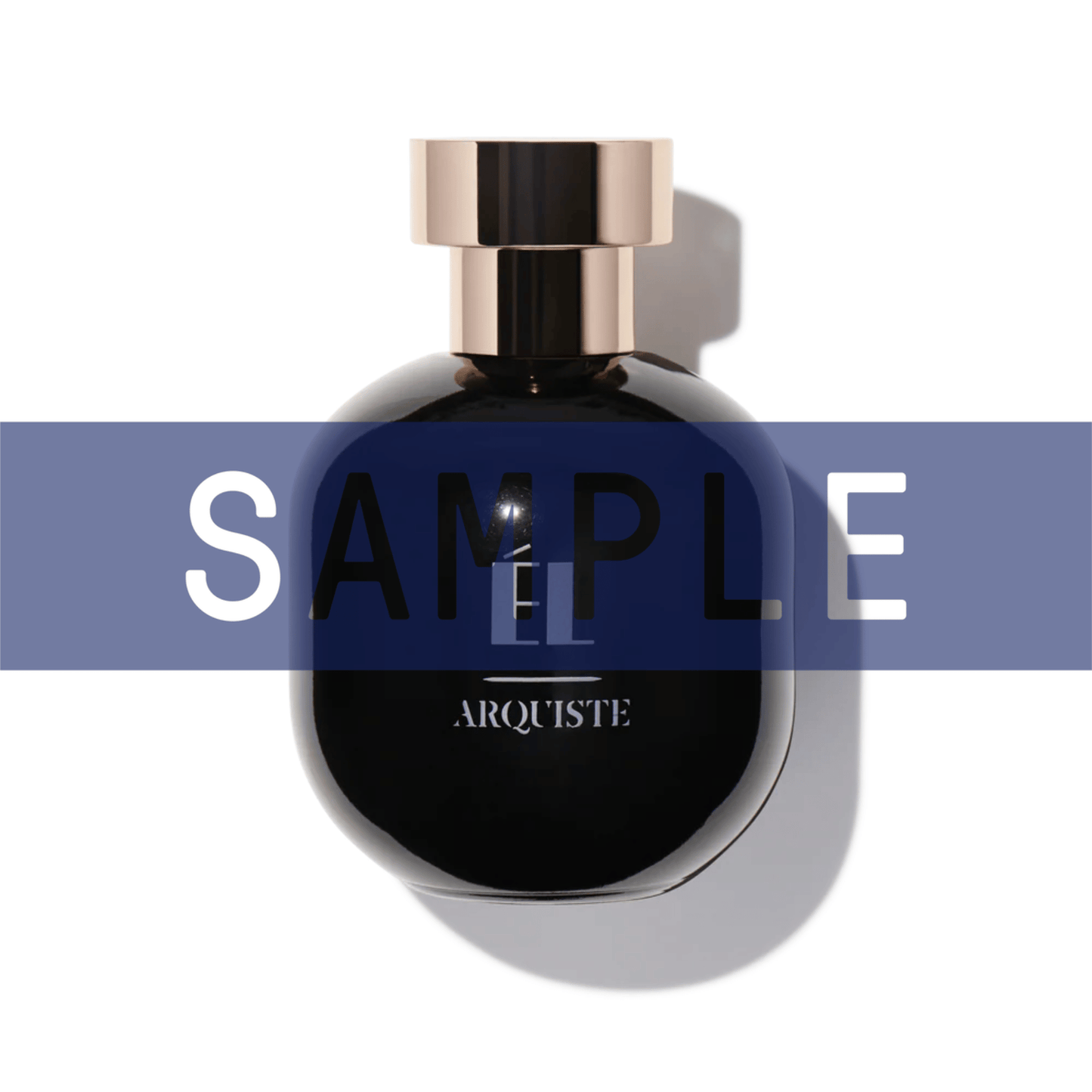 Primary Image of Sample - El EDP, black perfume bottle with gold cap with sample written over