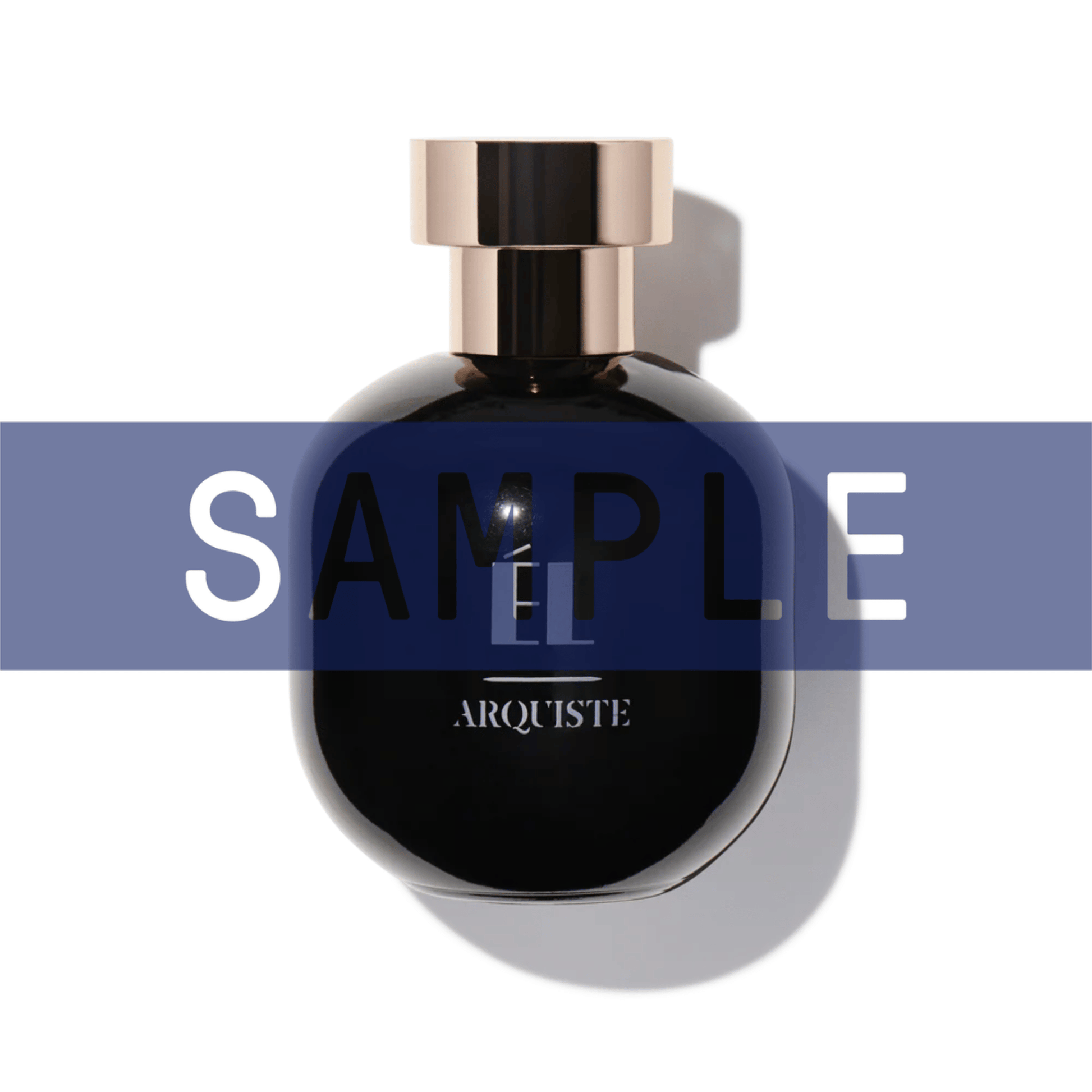 Primary Image of Sample - El EDP, black perfume bottle with gold cap with sample written over