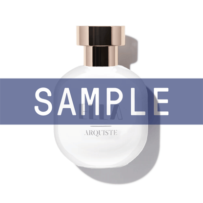 Primary Image of Sample - Ella EDP, white perfume bottle with gold cap with sample written over
