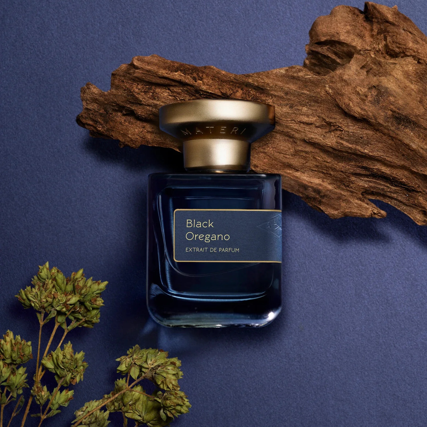 Alternate Image of Black Oregano Extrait de Parfum. dark perfume bottle with gold cap