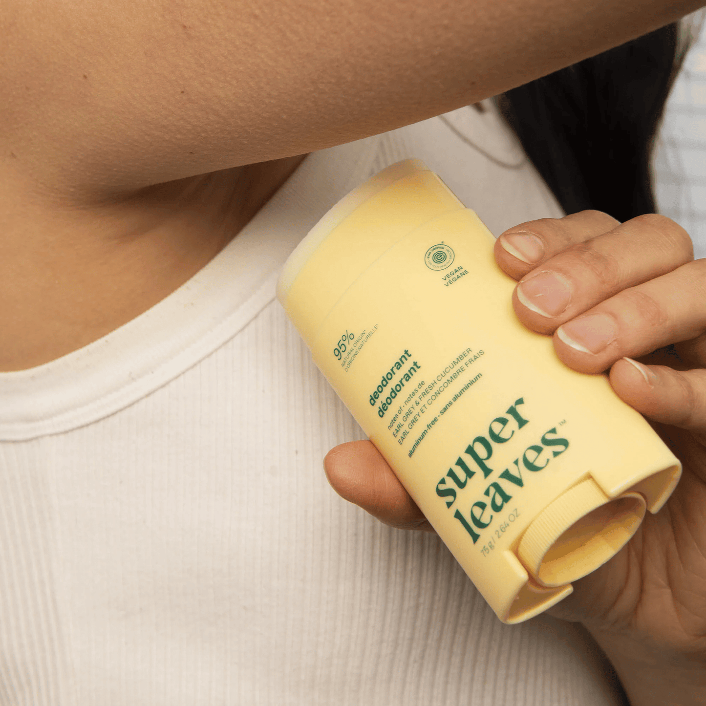 Alternate Image of Super Leaves Earl Grey & Fresh Cucumber Deodorant, yellow deodorant stick