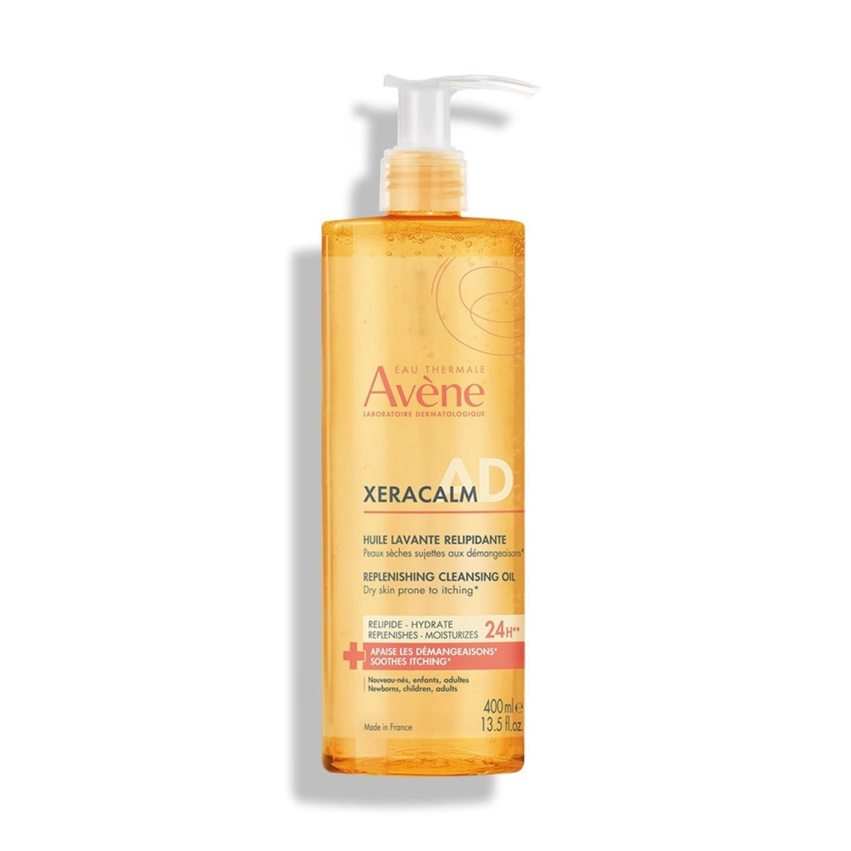 Primary Image of XeraCalm A.D Lipid-Replenishing Cleansing Oil, orange clear pump top bottle