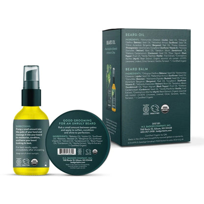 Alternate Image of Holiday Beard Grooming Kit, green box and tin with bottle with green label